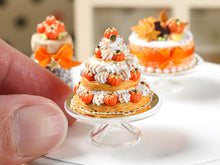 Load image into Gallery viewer, Three-tiered Autumn St Honoré French Pastry - Miniature Food