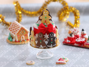 Gingerbread Carousel Christmas Celebration Cake Centerpiece - Miniature Food