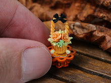 Load image into Gallery viewer, Autumn Showstopper Cupcake - Basket with Orange Roses and Frog