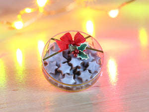 Christmas Box of Etoiles à la Cannelle (Eastern European Cinnamon Star Cookies) - 12th Scale Miniature Food