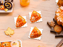 Load image into Gallery viewer, Individual Autumn/Halloween &quot;Candy Corn&quot; Cake for One - Miniature Food in 12th scale for dollhouses