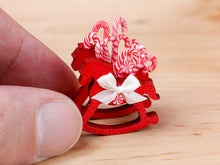 Load image into Gallery viewer, Rocking Horse Christmas Candy Cane Display (Red) - 12th Scale Miniature
