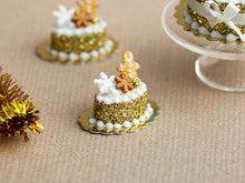 Load image into Gallery viewer, Cookie Man Golden Christmas Pastry - Miniature Food