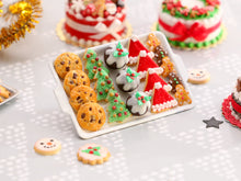Load image into Gallery viewer, Christmas Cookies - Chocolate Chip, Christmas Trees, Puddings, Santa Hats, Gingerbread Men - Miniature Food