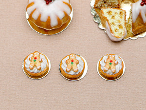 Butter Cookie "Gingerbread" Man Tartlet - Individual French Christmas Pastry - Miniature Food