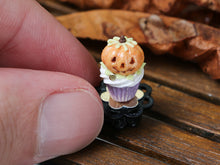 Load image into Gallery viewer, Autumn Showstopper Cupcake with Jack O&#39;Lantern Pumpkin - Miniature Food