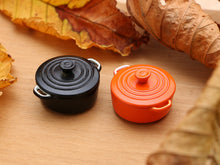 Load image into Gallery viewer, Dollhouse Miniature Cooking Pan / Casserole Dish / Oven Dish in Black or Orange