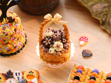 Load image into Gallery viewer, Autumn Basket Cake Filled with Dark, Milk and White Chocolate Pumpkins - 12th Scale Miniature Food