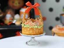 Load image into Gallery viewer, Autumn Basket Cake Filled with Apple-Shaped Cookies and Caramel Treats