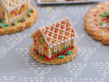 Load image into Gallery viewer, Christmas Cookie House with Hand-piped Details - Miniature Food
