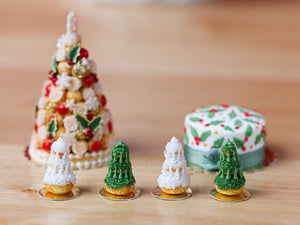 Christmas Tree Religieuse Pastry (White), Sapin de Noël - Miniature Food