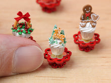 Load image into Gallery viewer, Showstopper Christmas Cupcake Deer in Forest D - 12th Scale Miniature Food