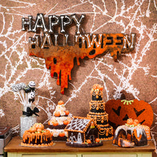 Load image into Gallery viewer, Miniature Wooden &quot;HAPPY HALLOWEEN&quot; Wall Decoration - Bones! Dripping Blood!