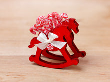 Load image into Gallery viewer, Rocking Horse Christmas Candy Cane Display (Red) - 12th Scale Miniature