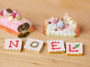 NOËL Cookies, Handpiped - Large 12th Scale - Suitable for Blythe, Barbie, Pullip, American Girl Doll (AGD), Playscale, 1/6
