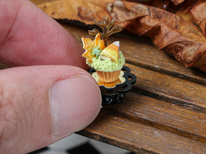 Autumn Showstopper Cupcake - Caramel Tree, Autumn Leaf Cookie, Candy Corn, Frog (L)