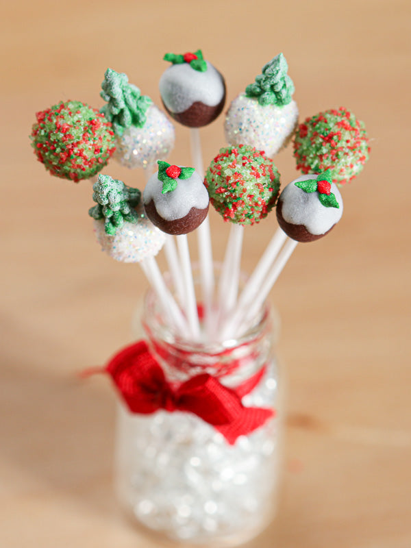 Christmas Cake Pops with Glass Presentation Jar