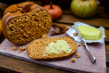 Load image into Gallery viewer, Pumpkin Bread with French Salted Butter - 12th Scale Miniature Food