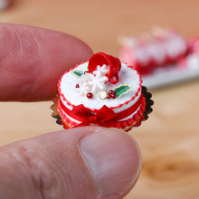 Load image into Gallery viewer, Christmas Cake with Snowflakes Spilling from Cup - 12th Scale Miniature Food