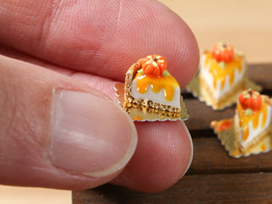 Slice of Pumpkin Cheesecake for Autumn/Fall - 12th Scale French Miniature Food