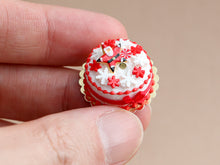 Load image into Gallery viewer, Christmas Cake Decorated with Santa Star Cookie and Snowflake Candies - Miniature Food