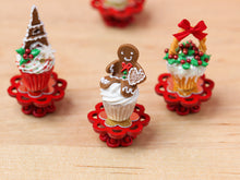 Load image into Gallery viewer, Showstopper Christmas Cupcake Gingerbread Man B - 12th Scale Miniature Food