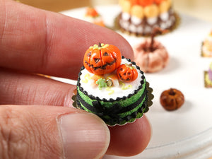 Miniature Jack O'Lantern Halloween Cake - 12th Scale Dollhouse Food