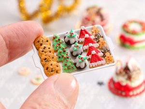 Christmas Cookies - Chocolate Chip, Christmas Trees, Puddings, Santa Hats, Gingerbread Men - Miniature Food