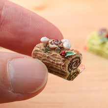 Load image into Gallery viewer, Traditional Milk Chocolate Yule Log / Bûche de Noël - Miniature Food