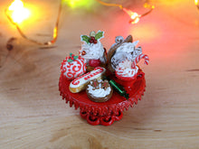 Load image into Gallery viewer, Christmas Pastries on Stand - 12th Scale Miniature Food