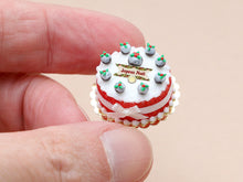 Load image into Gallery viewer, Christmas Cake Decorated with Christmas Puddings &#39;Joyeux Noel&#39; - Miniature Food