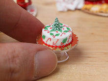 Load image into Gallery viewer, Beautiful Christmas Cake - Tree, Candy Canes, Holly Decoration - Miniature Food