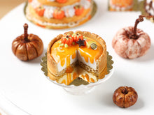 Load image into Gallery viewer, Pumpkin Cheesecake for Autumn - Miniature Food in 12th Scale for Dollhouse