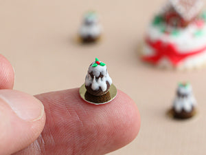 Christmas Pudding Religieuse Pastry - Individual French Christmas Pastry - Miniature Food