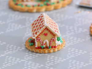 Christmas Cookie House with Hand-piped Details - Miniature Food