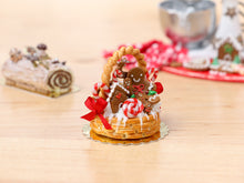 Load image into Gallery viewer, Christmas Basket Cake Filled with Gingerbread Treats - Miniature Food