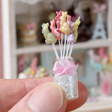 Load image into Gallery viewer, Display of Colourful Candy Bunny Lollipops - 12th scale