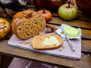 Pumpkin Bread with French Salted Butter - 12th Scale Miniature Food