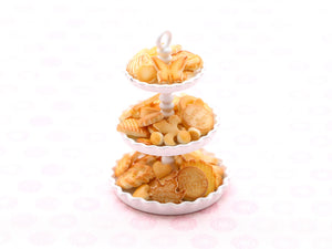 French Butter Cookies on Stand - Paris, Bonne Maman - Handmade Miniature Food