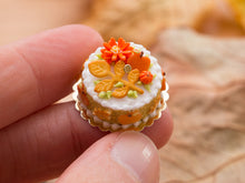 Load image into Gallery viewer, Fall Cake Decorated with Leaf and Branch Cookie, Apple, Flower and Pumpkin Candies - 12th Scale Miniature Food