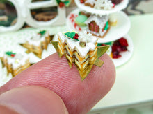 Load image into Gallery viewer, Sapin de Noël Millefeuille Sablé (French Christmas Tree Shaped Layered Cookie) - Individual Christmas Pastry - Miniature Food