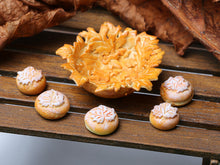 Load image into Gallery viewer, Autumn Bread Rolls Loaf in &quot;Leaf&quot; Basket - Miniature Food