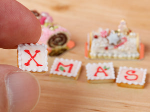 XMAS Cookies, Handpiped - Large 12th Scale - Suitable for Blythe, Barbie, Pullip, American Girl Doll (AGD), Playscale, 1/6