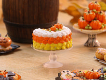 Load image into Gallery viewer, Candy Corn Colours Layer Cake - Miniature Dollhouse Food