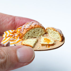 Autumn Leaf Loaf of Bread with Slice Spread with Jelly (Jam) - 12th Scale Miniature Food