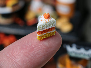 Autumn Layer Cake with Slice in Candy Corn Colors - Miniature Food
