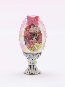 Pink Panoramic Easter Egg - Miniature Easter Decoration