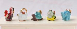 Series of Cute Animal Porcelain Teapots - Fèves - 12th scale Miniature Dollhouse Accessorie
