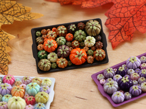 Pumpkin Tray D - Autumn Colours - OOAK Miniature Food for Autumn