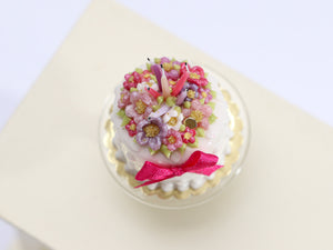 Floral Birthday Cake with Candles - Handmade Miniature Food